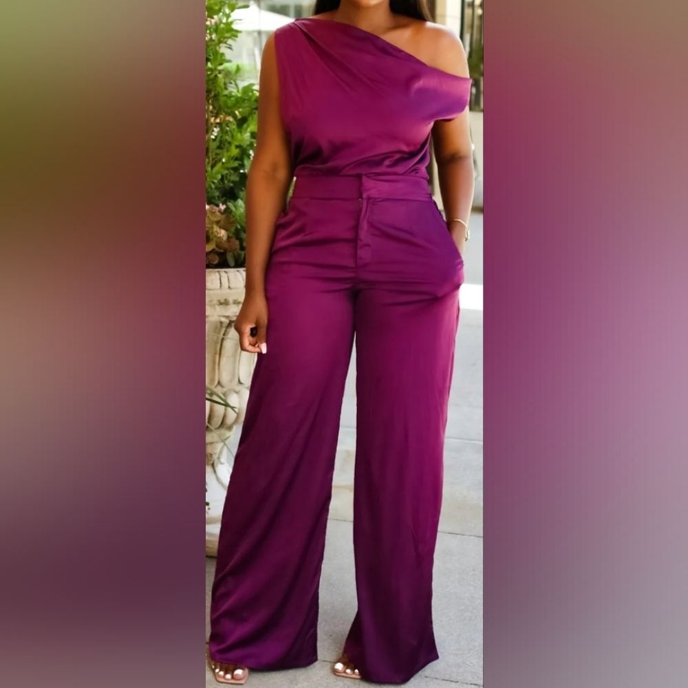 ** 😪FINAL SALE **Purple Satin Like Top-3X
